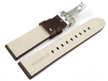 Uhrenarmband Leder Kippaltschließe braun Miami 20mm 22mm 24mm