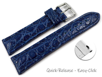 Schnellwechsel Uhrenarmband Leder gepolstert African blau 22mm Schwarz
