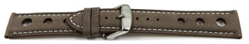 Schnellwechsel Uhrenarmband echt Leder Race dunkelbraun 22mm Schwarz
