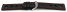 Schnellwechsel Uhrenarmband Leder gelocht schwarz rote Naht 18mm Schwarz