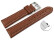 Schnellwechsel Uhrenband echtes Leder gepolstert genarbt hellbraun 24mm Schwarz