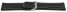 Schnellwechsel Uhrenband echtes Leder gepolstert genarbt schwarz weiße Naht 22mm Schwarz