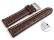 Schnellwechsel Uhrenarmband gepolstert Kroko Prägung Leder dunkelbraun 24mm Schwarz