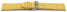 Schnellwechsel Uhrenarmband gepolstert Kroko Prägung Leder gelb 22mm Schwarz