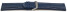XL Schnellwechsel Uhrenband echtes Leder gepolstert genarbt blau 18mm Schwarz