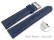 XL Schnellwechsel Uhrenband echtes Leder gepolstert genarbt blau 20mm Schwarz