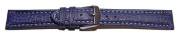 XL Schnellwechsel Uhrenarmband gepolstert echt Hai dunkelblau 20mm Schwarz