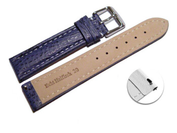 XL Schnellwechsel Uhrenarmband gepolstert echt Hai dunkelblau 24mm Schwarz