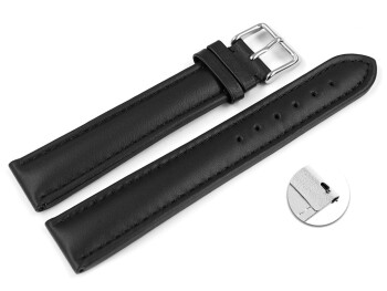 XL Schnellwechsel Uhrenarmband Leder Glatt schwarz TiT 24mm Schwarz