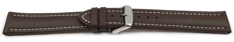 XL Schnellwechsel Uhrenarmband Leder Glatt dunkelbraun 18mm Schwarz