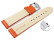 Schnellwechsel Uhrenarmband - echt Leder - glatt - orange 18mm Schwarz