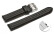 Schnellwechsel Uhrenarmband - echt Leder hydrophobiert - doppelte Wulst - glatt - schwarz 16mm Schwarz