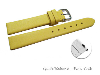 Schnellwechsel Uhrenarmband Leder Business gelb 16mm Schwarz