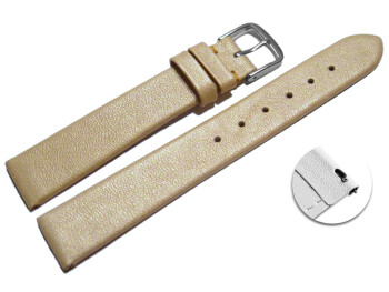 Schnellwechsel Uhrenarmband Leder Business gold 22mm Schwarz