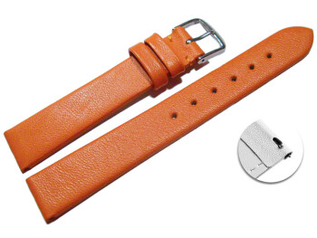 Schnellwechsel Uhrenarmband Leder Business orange 16mm Schwarz