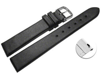 Schnellwechsel Uhrenarmband Leder Business schwarz XL 20mm Schwarz