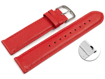 Schnellwechsel Uhrenarmband echt Leder - Smooth - rot - 14mm Schwarz