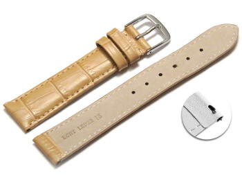 Schnellwechsel Uhrenarmband - echt Leder - Kroko Prägung - sand - 14mm Schwarz