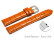 Schnellwechsel Uhrenarmband - echt Leder - Kroko Prägung - orange - 14mm Schwarz