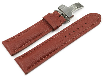 Uhrenarmband Kippfaltschließe Hirschleder braun stark gepolstert sehr weich 18mm Schwarz