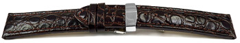 Uhrenarmband Leder Kippfaltschließe African dunkelbraun 18mm Schwarz