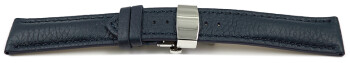 Uhrenband Butterfly-Schließe Hirschleder dunkelblau stark gepolstert sehr weich 18mm 20mm 22mm 24mm