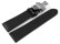 Uhrenarmband mit Butterfly Leder Carbon Prägung schwarz orange Naht 20mm Stahl
