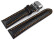Uhrenarmband mit Butterfly Leder Carbon Prägung schwarz orange Naht 24mm Stahl