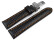 Uhrenarmband Kippfaltschließe Leder Carbon schwarz oranger Naht 22mm Stahl