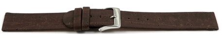 Veganes  Schnellwechsel Uhrenarmband aus Kork dunkelbraun 12mm Stahl