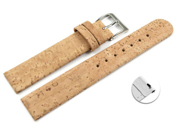 Veganes Schnellwechsel Uhrenarmband aus Kork natur 22mm Stahl