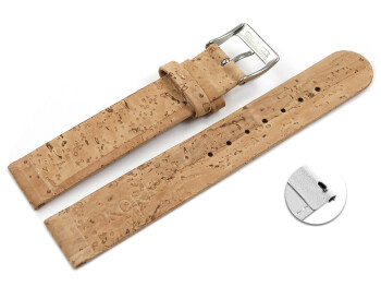 Veganes Schnellwechsel Uhrenarmband aus Kork natur 22mm Stahl