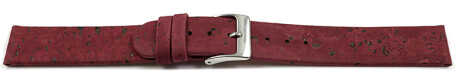 Veganes Schnellwechsel Uhrenarmband aus Kork bordeaux 22mm Schwarz