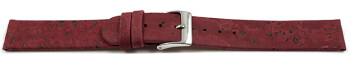 Veganes Schnellwechsel Uhrenarmband aus Kork bordeaux 22mm Schwarz