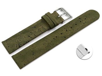 Veganes Schnellwechsel Uhrenarmband aus Kork Avocado 22mm Stahl