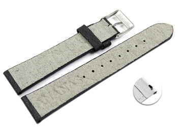 Veganes Schnellwechsel Uhrenarmband aus Ananas schwarz 20mm Stahl