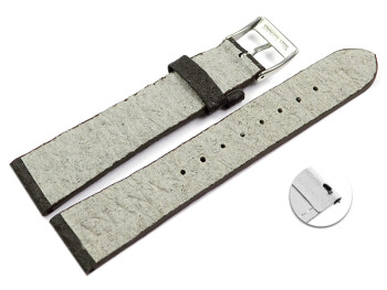 Veganes Schnellwechsel Uhrenarmband aus Ananas dunkelbraun 20mm Stahl