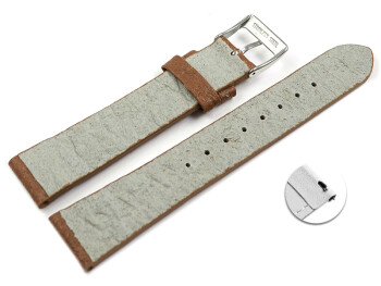 Veganes Schnellwechsel Uhrenarmband aus Ananas hellbraun 18mm Stahl