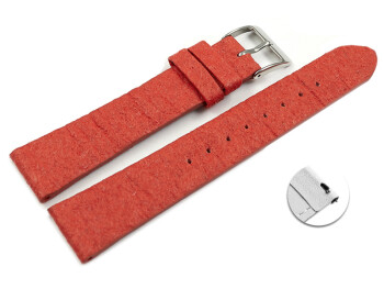 Veganes Schnellwechsel Uhrenarmband aus Ananas rot 20mm Schwarz