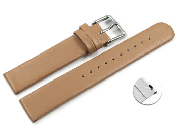 Veganes Schnellwechsel Uhrenarmband aus Apfelfaser hellbraun 18mm Stahl