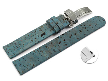 Veganes Schnellwechsel Uhrenarmband Kippfaltschließe aus Kork Pavone 12mm Stahl