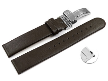 Veganes Schnellwechsel Uhrenarmband Kippfaltschließe Apfelfaser dunkelbraun 12mm Schwarz