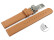 Veganes Schnellwechsel Uhrenarmband Kippfaltschließe Apfelfaser hellbraun 22mm Stahl