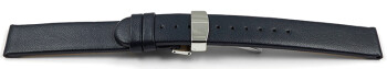 Veganes Schnellwechsel Uhrenarmband Kippfaltschließe Apfelfaser dunkelblau 14mm Schwarz