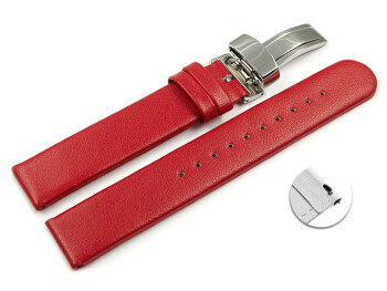 Veganes Schnellwechsel Uhrenarmband Kippfaltschließe Apfelfaser rot 18mm Schwarz