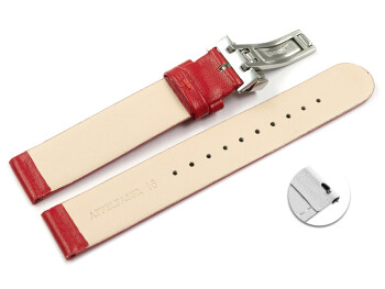 Veganes Schnellwechsel Uhrenarmband Kippfaltschließe Apfelfaser rot 18mm Schwarz