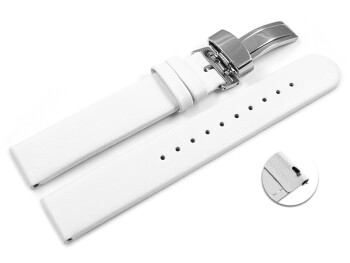 Veganes Schnellwechsel Uhrenarmband Kippfaltschließe Apfelfaser weiß 20mm Stahl