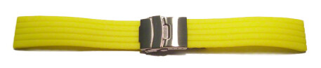Schnellwechsel Uhrenband Faltschließe Silikon Stripes gelb 18mm 20mm 22mm 24mm