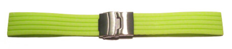 Schnellwechsel Uhrenband Faltschließe Silikon Stripes grün 18mm 20mm 22mm 24mm