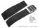Schnellwechsel Uhrenband Faltschließe Silikon Stripes schwarz 18mm 20mm 22mm 24mm